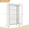 Rolling Storage Armoire Closet with Hanging Rod and Adjustable Shelf-White